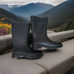 Northerner Youth Black Rubber Rain Boots Size 1